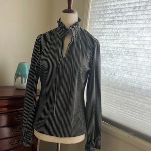 Vintage blouse with high ruffled collar